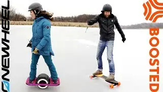 BOOSTED BOARD vs ONEWHEEL XR ON ICE