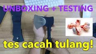 Unboxing Kapak Jeep Axe + Testing Cacah Tulang Sapi & Kambing