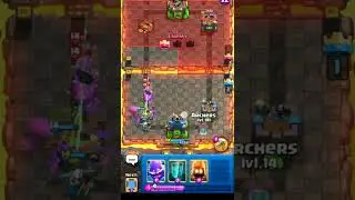 Princess,Archer queen and archer vs 2 goblin barrel skeleton army and clone #clashroyale #supercell