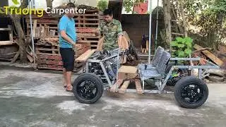 I Built This Car ENTIRELY From Pallets With A Sturdy Steel Frame // Creative Carpenter
