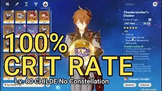 Childe dps 100% CRIT RATE! INSANE DAMAGE! basic team composition! Boss fight and spiral test