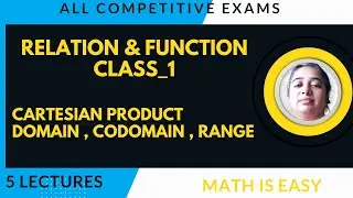 Relation & Function, Class 1, Cartesian Product, Domain, Co-domain , Range, Disha Shah