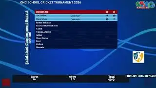 GNC School Cricket Tournament 2026 | Match No 4 Jalalabad Cantonment VS Osmani Medical High School 