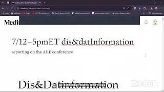 Dis & Datinformation w/Ann Li: Reporting on the AHE Conference