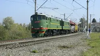 Советский тепловоз ТЭ3-5524 с укладочным краном
