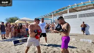 ПИТБУЛЬ Проучил Молодого Выскочку ! Бои на пляже в Италии!!!
