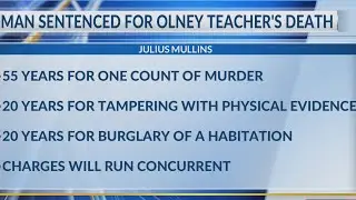 Man pleads guilty, sentenced to 55 years for murder of Olney teacher