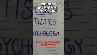 MA PHYCOLOGY IGNOU, MAPC 1st year assignment solution 2025 @toshibarais buy now #ignou