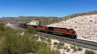 BNSF Z Priority Intermodal Train Cresting Cajon Summit! Beautiful Views From The Top! 4KHDR