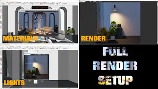 Interior Full Realistic Rendering Setup #15 Using Sketchup & Vray - Material | Lights | Render Setup