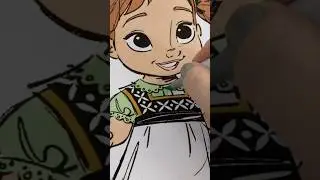 Coloring Disney Princess Anna Frozen #coloring #disney #frozen #disneyprincess