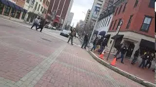 Proud Boy marchers chanting 
