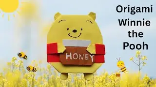 How to Make Origami WINNIE THE POOH - Coin/Message Holder - Origami for Kids