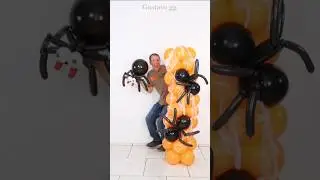 🕷️🎈 BALLOON SPIDER for HALLOWEEN! 🎃✨ balloon decoration ideas #halloween #tiktok #cartoon