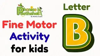 Letter B Fine Motor Activity | Alphabet Craft for Kids| Free Worksheet |Button Pasting for Preschool