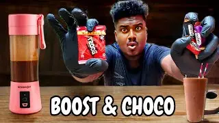 Crazy Chocolate Shake Experiment! Mixing Boost & Chocolate with Milk #milkshake
