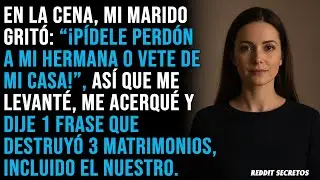 En la cena, mi marido grit&oacute;: &ldquo;&iexcl;P&iacute;dele perd&oacute;n a mi hermana o vete de mi casa!&rdquo;, as&iacute; que me levant&eacute;...