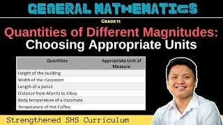 Choosing Appropriate Metric Units | Grade 11 General Mathematics | Q2 W1