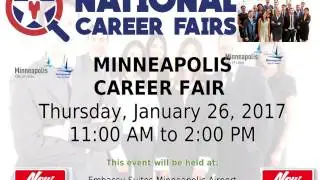 Minneapolis Career Fair -January 26, 2017- Hundreds Of Jobs Available.