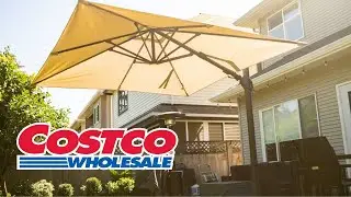 Costco Solar LED Fully Articulating and Spinning 10ft PATIO UMBRELLA!!! Is it Worth it?!??!