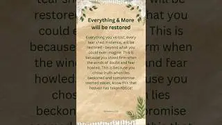 Everything & More will be restored    #divinerevelation1  #propheticvisions