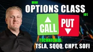 Mini Stock Options Class 👑 Technical Analysis Tesla, SQQQ, CHPT, SOFI Stock