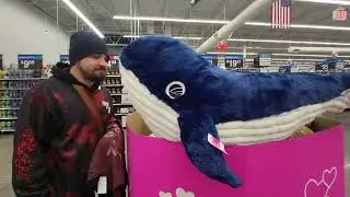 GIANT BLUE WHALE FURRY PLUSH - OCTOPUS ALLIGATOR PINK TEDDY BEAR DOG WITH LIPS ON CHEEK PINK GORILLA