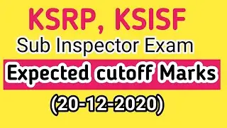 KSRP, KSISF Sub Inspector Exam (20-12-2020) Expected cutoff marks by Jai Hind institution