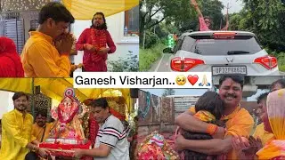 Ganesh visrajan me sab bahut emotional ho gye🥺🙏🏻||#vlog #ganeshvisarjan #emotional #family #ganesh