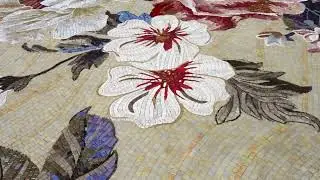 Vintage Flower Art Inspired Mosaic Tile Mural - Workshop Close Ups