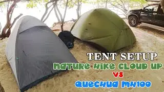 NATUREHIKE TENT VS DECATHLON TENT ( ENGLISH SUBTITLE) | TENT SETUP | EDNAS BEACH CAMPING