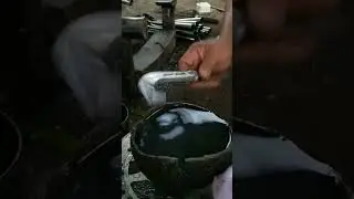 with water as the medium, this is how the chisel (rubber tapping tool) is gilded #denzel #shorts