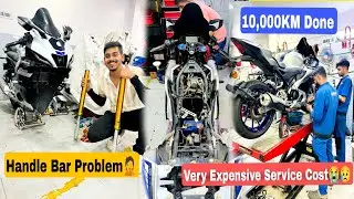 Yamaha R15M Service Cost after 10,000 KM Done || Handle Bar Problem Solved🤦&zwj;♂️ || Cost ?😱