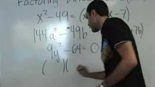 Algebra - Factoring Differences of Squares