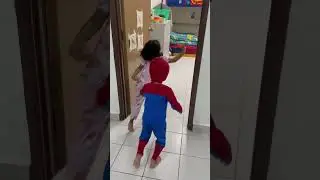 spiderman petai #pakaimasker #cute #funny #funnyvideo #family #spiderman #spiderkid #spidermanpetai
