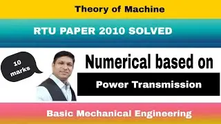 RTU PAPER 2010 SOLUTION II BASIC MECHANICAL ENGINEERING II POWER TRANSMISSION