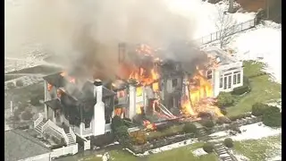 Flames consume multi-million dollar mansion in Boston suburb
