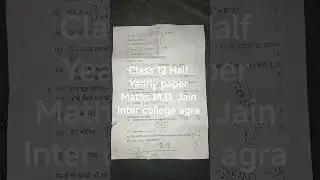 class 12 Half Yearly paper math M.D. Jain Inter college agra