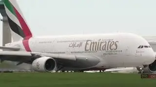 Stunning Takeoff: A380-800 Emirates Departs from Toronto, Canada #aviation #avgeek #airbus #plane