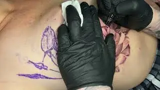Complete single post mastectomy tattoo walkthrough with commentary - Learn with David Allen