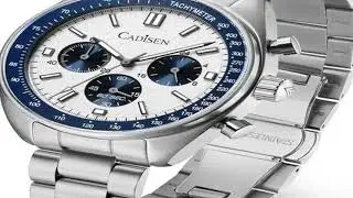 CADISEN 2024 New Men Watches Quartz Business Watches Japan VD53 Mens Clock Top B
