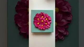 Thick and juicy pink paint cosmos #flowers #painting #satisfying #paintmixing #art