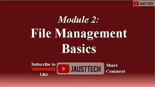 Module 2 File Management Basics Excel Practical