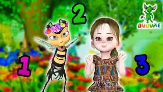 Little Buzzing Bee | Sing Along Kids Educational Counting Song | BUBUPiE