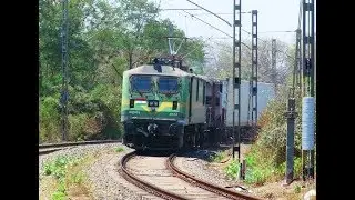 Speeding refrigerated containers train blasts past with robust WAG9-Hi