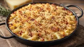 Baked Mac and Cheese with Crispy Bacon | Easy and Delicious!