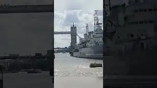 River Thames Views 🚢 | Army Ship & Tower Bridge! #short #london #riverthames