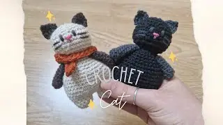 Crochet tutorial Cat✨🐈(eng, fr sub)