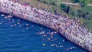 Hundreds turn out for Montrose Harbor swim club