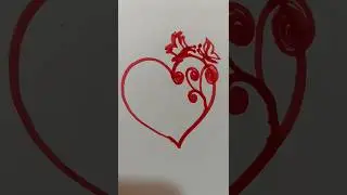 heart drawing with one line #shorts #shortvideo #art #viral #trending #satisfying #youtubeshorts